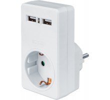 Адаптер 61 699 NAD-USB02-1E-C-WH с заземл. 1 гн. USB2.1A Navigator 61699
