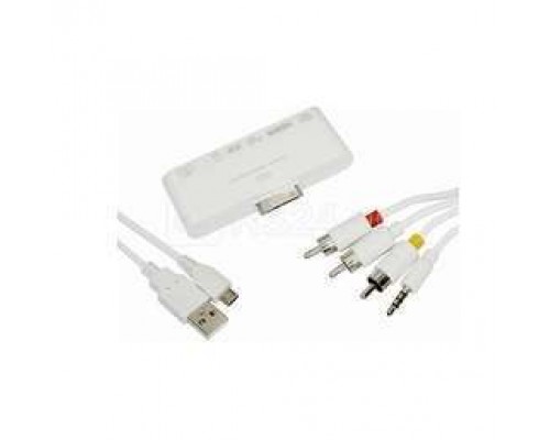 Адаптер AV 6 в 1 для iPhone 4/4S на HDMI USB microSD SD 3.5мм microUSB Rexant 40-0103