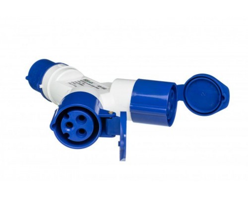 Адаптер двухлучевой 1012 2P+PE 16А 250В IP44 АП-102 SchE 26080DEK