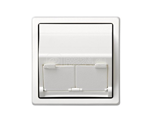 Адаптер на 2 RJ45(12) коннектора 75528; 75540; 75541; 75544-39 75542-30 наклонный Simon73 Loft бел. 73086-60