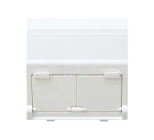 Адаптер на 2 RJ45(12) коннектора наклонный широкий Simon27 бел. 27086-35