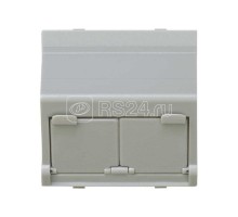Адаптер на 2 RJ45(12) коннектора наклонный широкий Simon27 сер. 27086-37