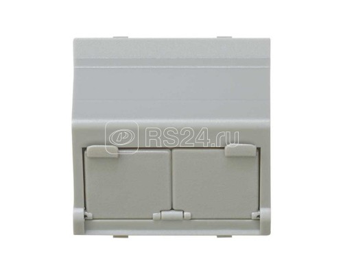 Адаптер на 2 RJ45(12) коннектора наклонный широкий Simon27 сер. 27086-37
