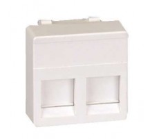 Адаптер на 2 RJ45(12) коннектора широкий шторки Simon27 сер. 27486-37