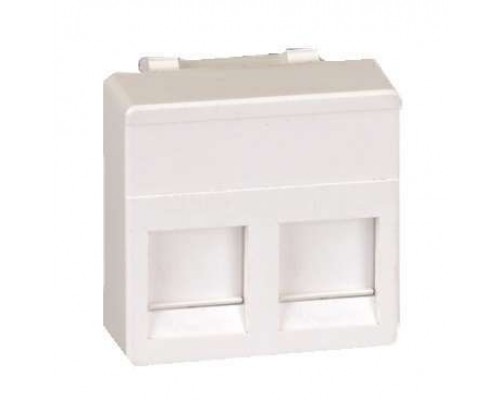 Адаптер на 2 RJ45(12) коннектора широкий шторки Simon27 сер. 27486-37
