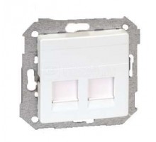 Адаптер на 2 RJ45(12) коннектора шторки Simon82 бел. 82006-30