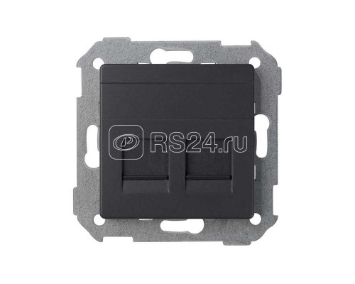 Адаптер на 2 RJ45 коннектора Simon82 графит 82006-38