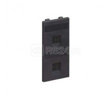 Адаптер на 2 RJ45 коннектора защ. шторки графит SimonConnect S76B-14