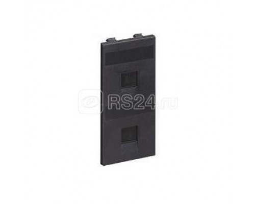 Адаптер на 2 RJ45 коннектора защ. шторки графит SimonConnect S76B-14