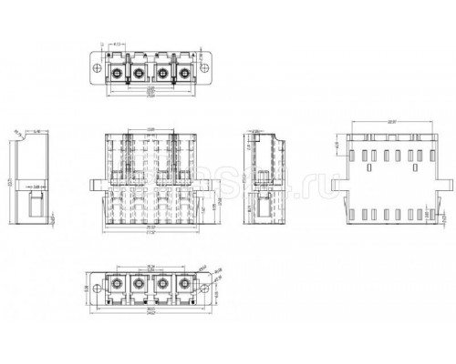 Адаптер проходной оптический FA-P11Z-QLC/QLC-N/WH-BL LC/UPC-LC/UPC SM quadro 4 волок. корпус пласт. син.; бел. колпачки Hyperline 244005