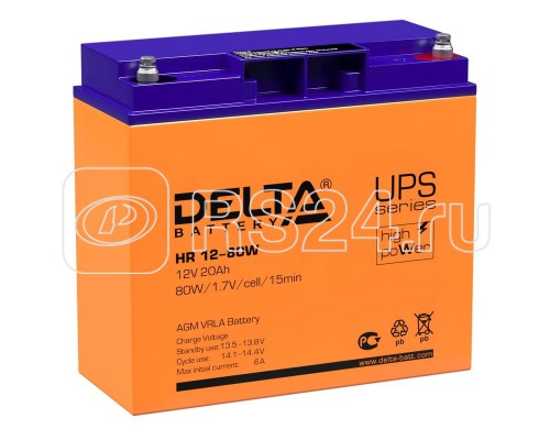 Аккумулятор 12В 20А.ч. Delta HR 12-80 W