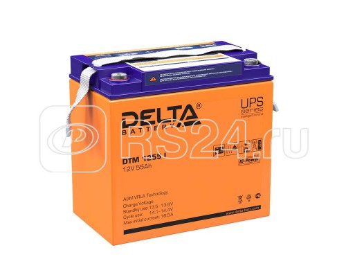 Аккумулятор 12В 55А.ч Delta DTM 1255 I