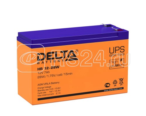 Аккумулятор 12В 7А.ч Delta HR 12-28 W