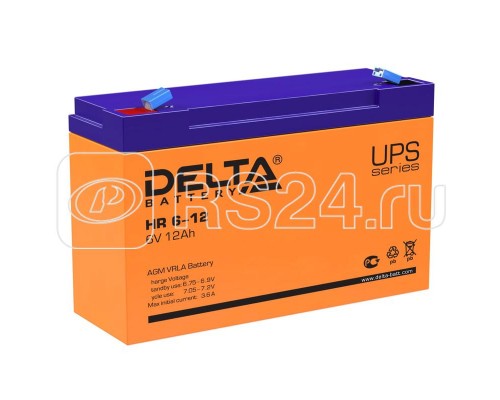 Аккумулятор 6В 12А.ч. Delta HR 6-12