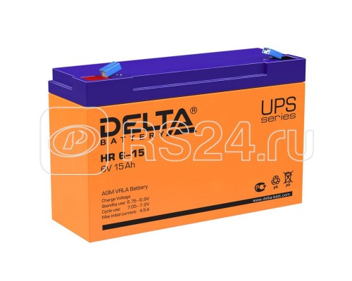 Аккумулятор 6В 15А.ч Delta HR 6-15