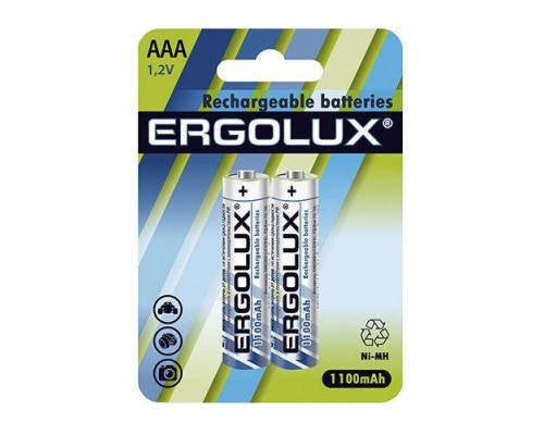 Аккумулятор AAA-1100мА.ч Ni-Mh BL-2 NHAAA1100BL2 1.2В (блист.2шт) Ergolux 12446