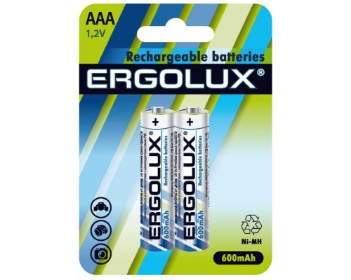 Аккумулятор AAA-600мА.ч Ni-Mh BL-2 1.2В (блист.2шт) Ergolux 12977