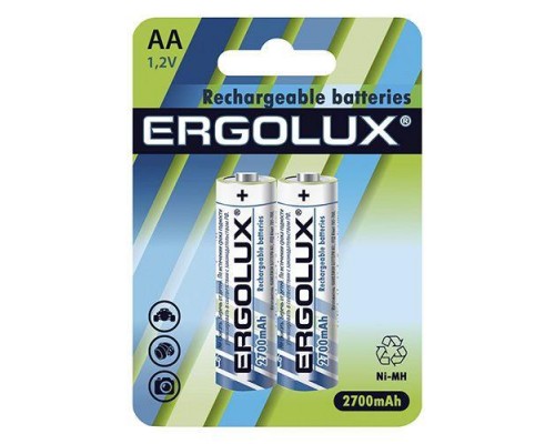 Аккумулятор AA-2700мА.ч Ni-Mh BL-2 NHAA2700BL2 1.2В (блист.2шт) Ergolux 12445