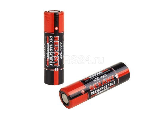 Аккумулятор Li-ion 18650 unprotected 2400мА.ч 3.7В (блист.2шт) Rexant 30-2010-05