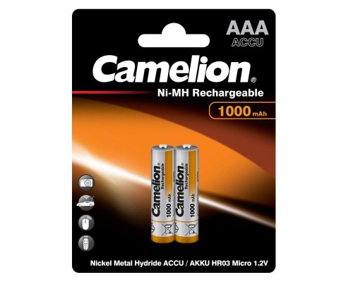 Аккумулятор R03 NI-MN 1000мА.ч BP-2 (блист.2шт) Camelion 6182