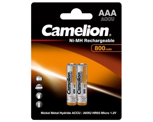 Аккумулятор R03 NI-MN 800мА.ч BP-2 (блист.2шт) Camelion 3674