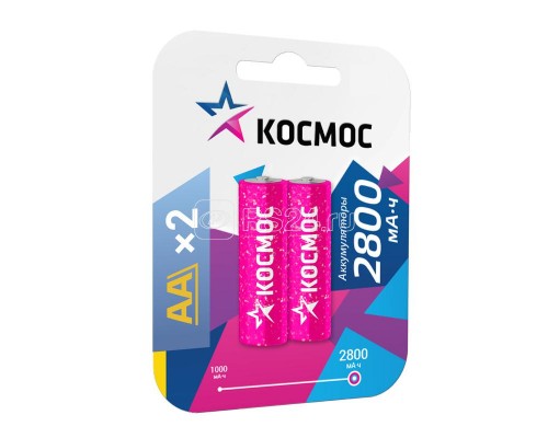 Аккумулятор R6 NI-MN 2800мА.ч BP-2 (блист.2шт) Космос KOCR6NIMH2800MAH2BL