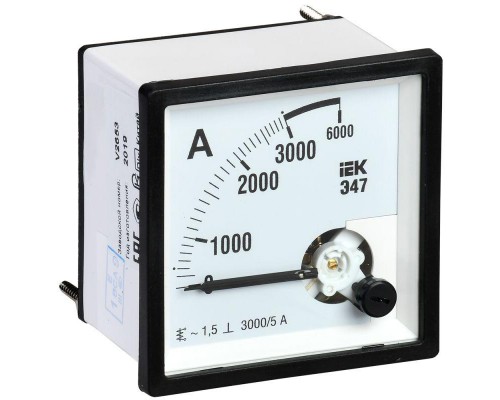 Амперметр Э47 72х72мм 3000/5А кл. точн. 1.5 ИЭК IPA10-6-3000-E