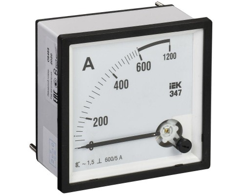 Амперметр Э47 72х72мм 600/5А кл. точн. 1.5 ИЭК IPA10-6-0600-E