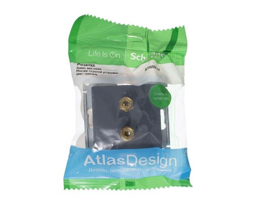 Аудиорозетка 2-м ATLAS DESIGN грифель SchE ATN000787
