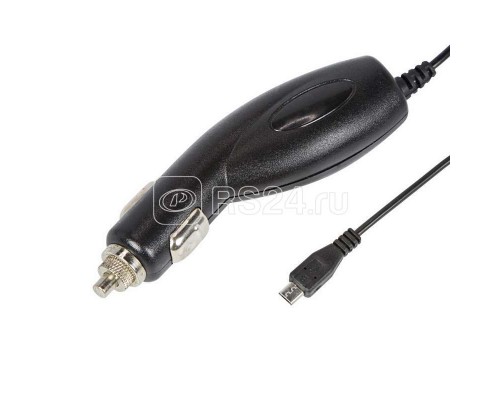 Автозарядка в прикуриватель microUSB (АЗУ) (5В 1000мА) шнур спираль 1.2м черн. Rexant 16-0250