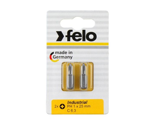 Бита крестовая PH 2х25 серия Industrial (уп.2шт)в блистере Felo 02202036
