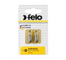 Бита крестовая PZ 2х25 серия Industrial (уп.2шт) в блистере Felo 02102036