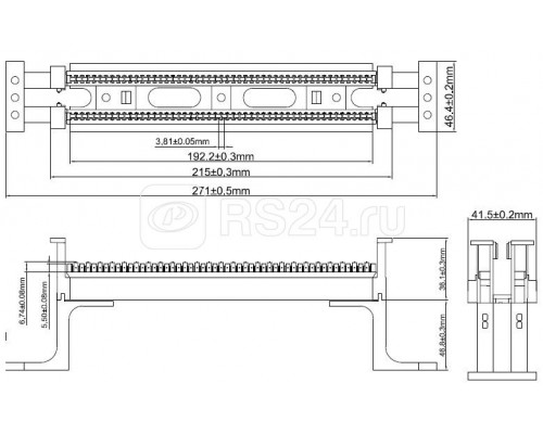 Блок 110C-WL-50P на подставке 50-парный 110 (без модулей) Hyperline 15449
