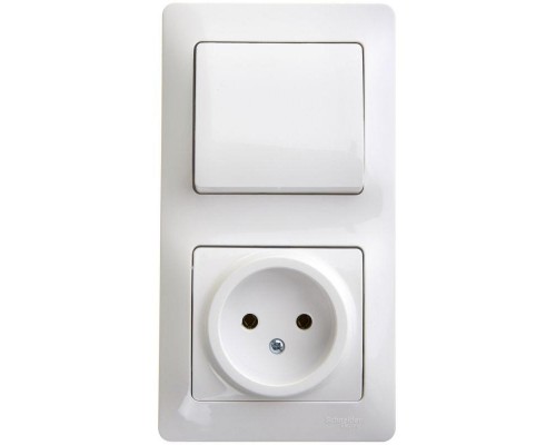 Блок комбинированный GLOSSA розетка + выкл. 1-кл. бел. SchE GSL000160