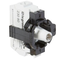 Блок контактов 1п 230В адаптер с инд. с пруж. клеммами бел. Osmoz Leg 023130