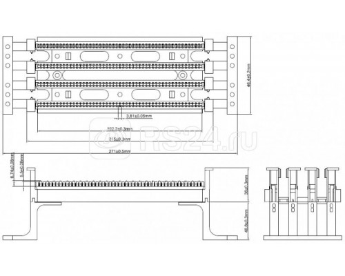 Блок на подставке 100 парный 110C-WL-100P 110 блок (без модулей) Hyperline 15476