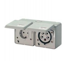 Блок наружной уст. 16А 5P 6ч IP44 400В; 2P+E SCHUKO 220В Cepex Mennekes 4202