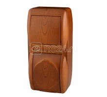 Блок Ната верт. сосна (1-кл. выкл. + розетка с заземл. с крыш.) LEZARD 710-0800-172