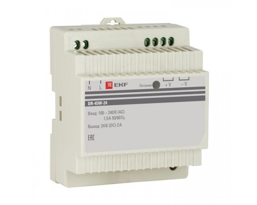 Блок питания 24В DR-45W-24 EKF dr-45w-24