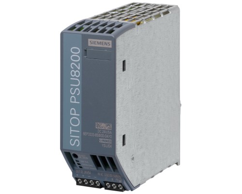 Блок питания SITOP PSU8200 24В/5А регулируемый ВХОД: AC 120/230 В ВЫХОД: DC 24В/5А Siemens 6EP33338SB000AY0