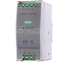Блок питания ZI-75-12 (импульсный 75Вт/6.25A Uвых. 12В DC монтаж на DIN-рейке 100-240В AC IP20) F&F EA11.001.042