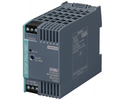 Блок питания стабилизированный SITOP PSU100C 24В/2.5А Siemens 6EP13325BA00