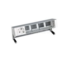 Блок розеточный настольный 1х2P+E 4 пустых мод. алюм. Simon 400 42501000-133