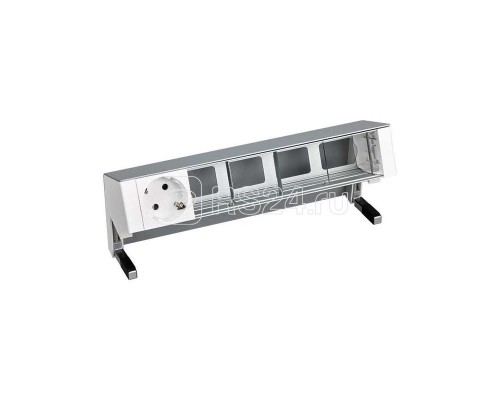 Блок розеточный настольный 1х2P+E 4 пустых мод. алюм. Simon 400 42501000-133