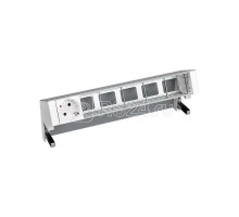 Блок розеточный настольный 1х2P+E 5 пустых мод. алюм. Simon 400 42601000-133