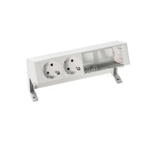 Блок розеточный настольный 2х2P+E 2 пустых мод. бел. Simon 400 42402000-130