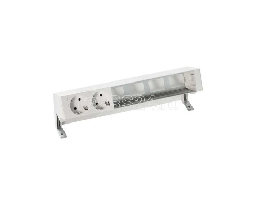 Блок розеточный настольный 2х2P+E 4 пустых мод. бел. Simon 400 42602000-130