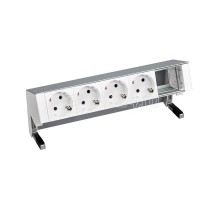 Блок розеточный настольный 4х2P+E 1 пустой мод. алюм. Simon 400 42504000-133