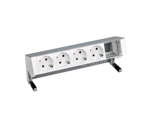 Блок розеточный настольный 4х2P+E 1 пустой мод. алюм. Simon 400 42504000-133