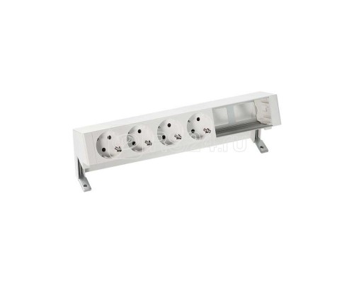Блок розеточный настольный 4х2P+E 2 пустых мод. бел. Simon 400 42604000-130